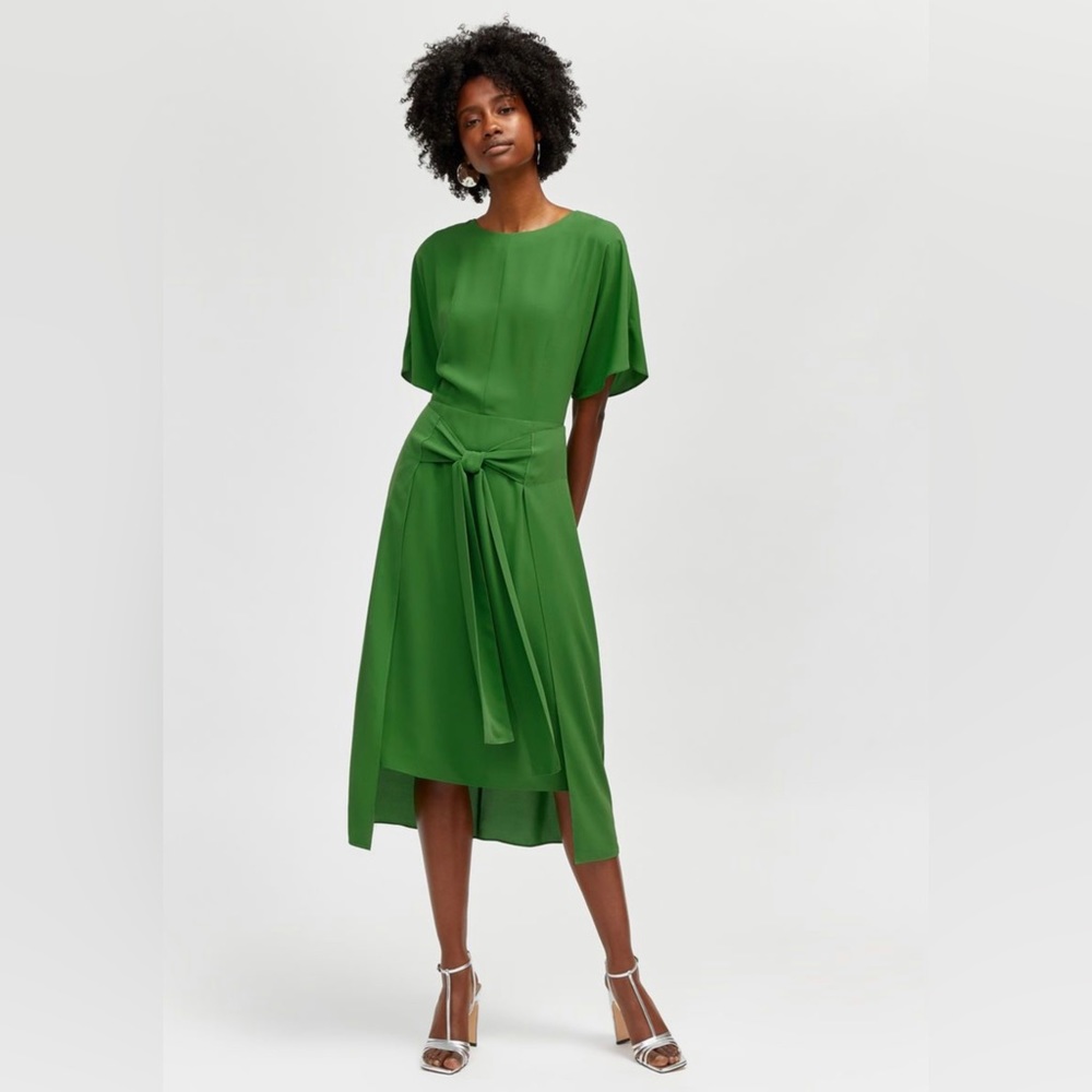 Warehouse Kimono sleeve knot front dress 10
